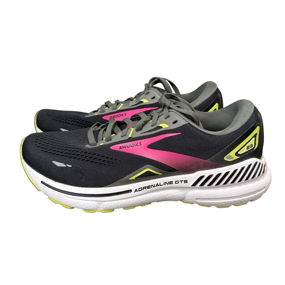 Brooks Adrenaline GTS 23 Running Shoes Womens 10 Black Pink Grey 1203811B037